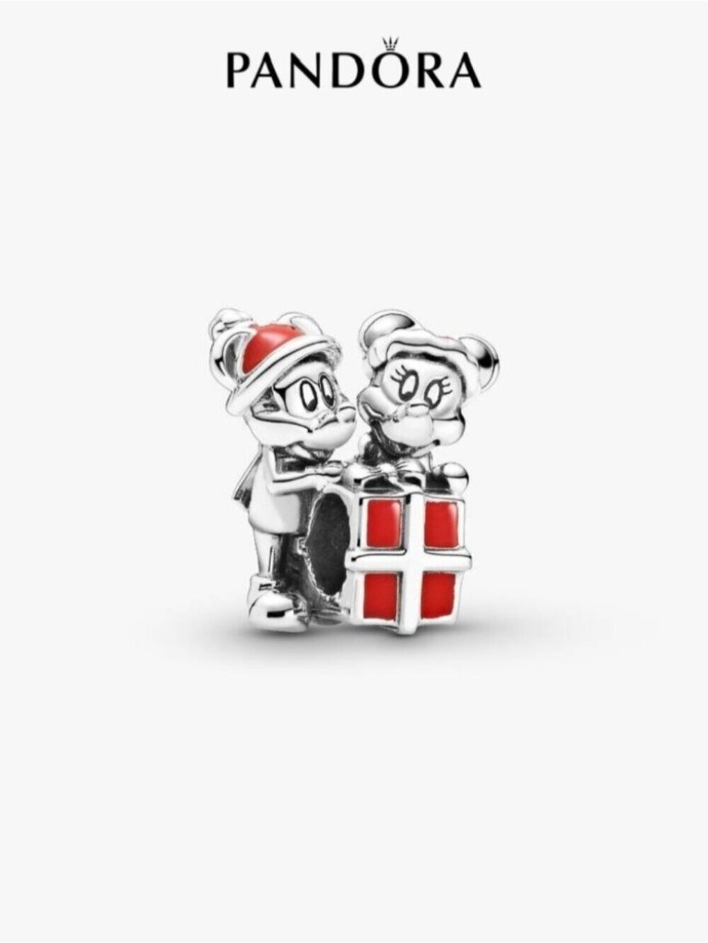 Pandora Disney Mickey Mouse and Minnie Mouse Present Charm